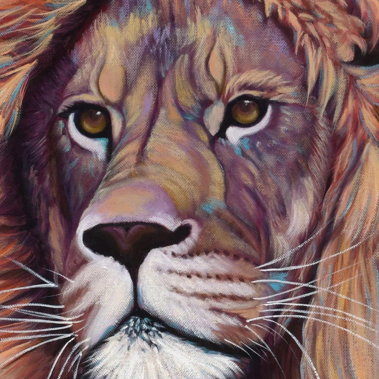 Remembering Who You Are, fine art reproduction of an expressive contemporary lion oil painting, by Australian artist Lydia Beker