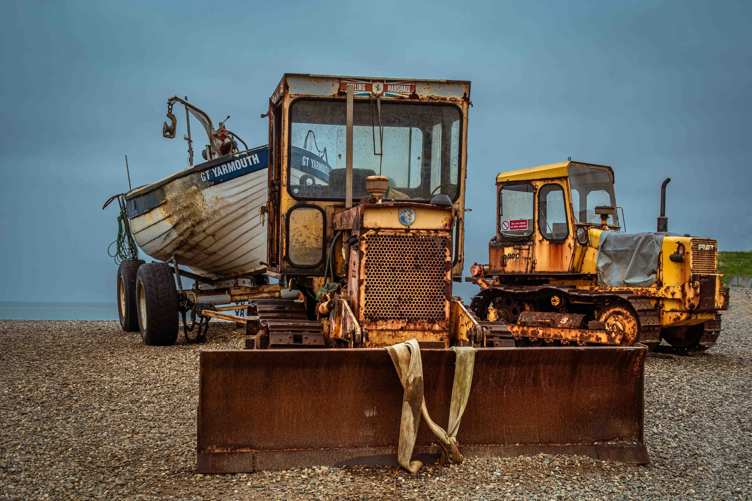 Machinery on the beach near Cromer