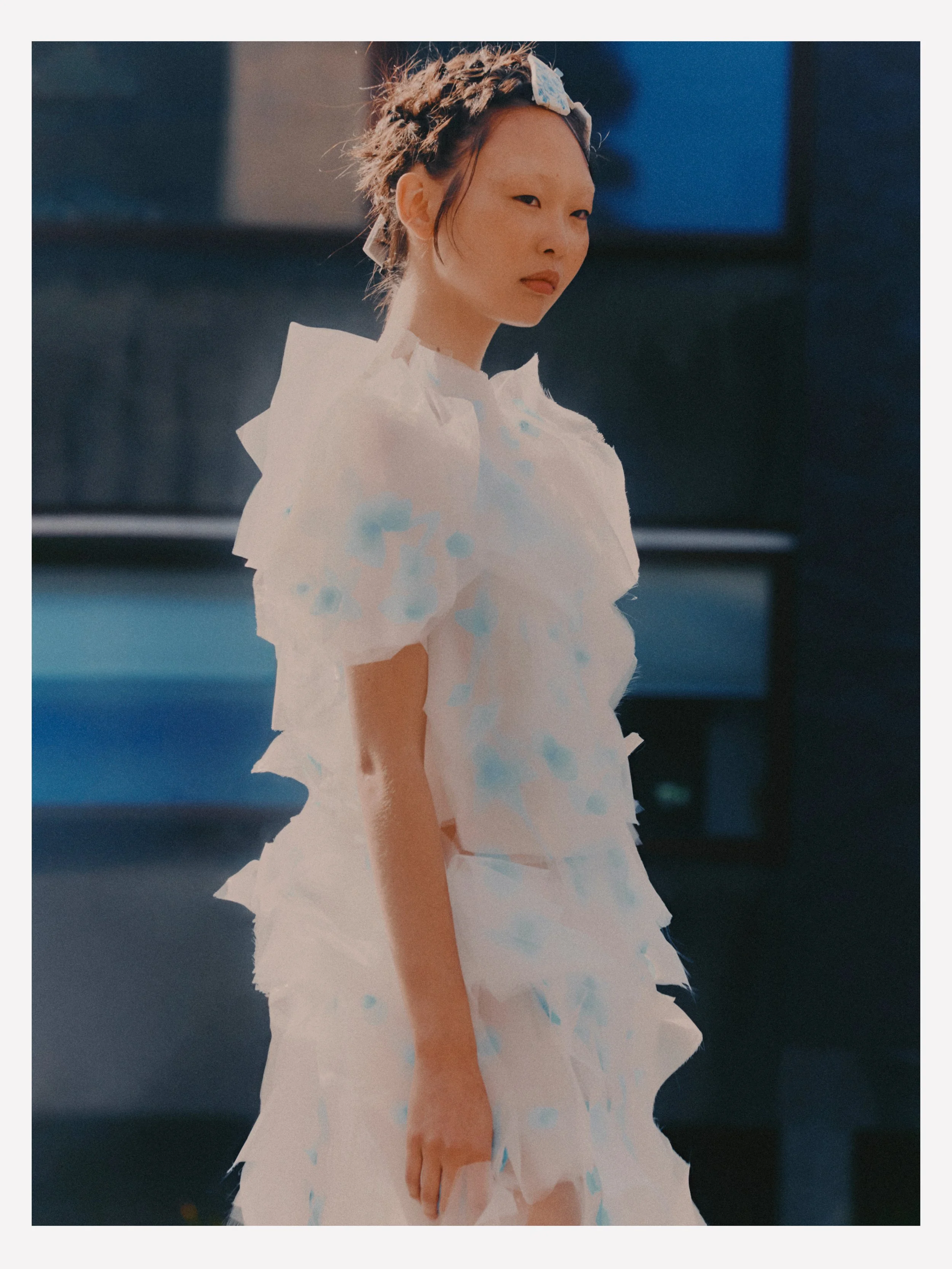 Creative Direction: Susan Fang | Photography: Jess Segal | Styling: Victoire Simonney | Casting: Emilie Astrom | Make Up: Erin Green | Hair: Anna Cofone | Set: Liang @ XL Architects | PR: Purple PR | Location: The Barbican Centre, London