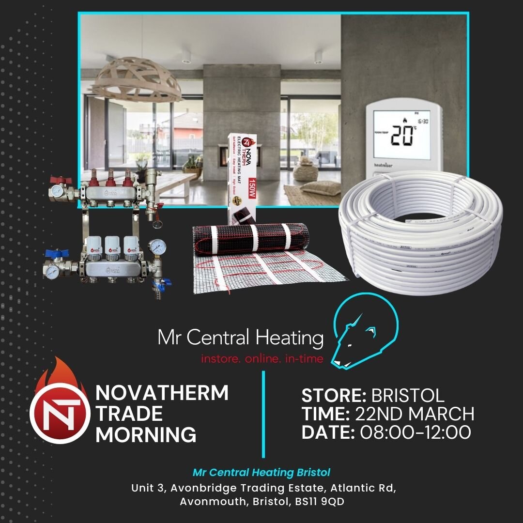 🌟VISIT US TOMORROW AT MR CENTRAL HEATING BRISTOL🌟

NovaTherm are in attenadance at the @mrcentralheating_bristol branch for our next trade morning!

Come along between 08:00-12:00 to discuss our full underfloor heating range and how we can be of si