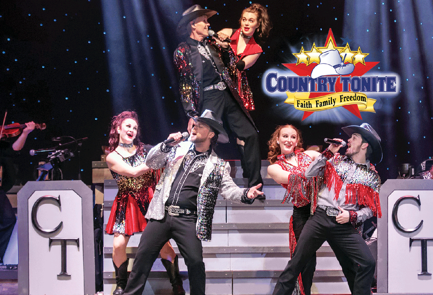 Image of dancers and singers performing in the Country Tonite Show