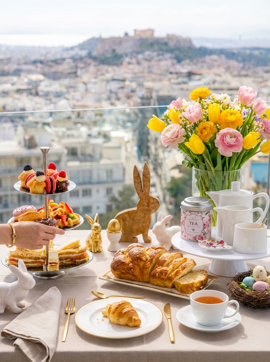 easter, view, acropolis, brunch