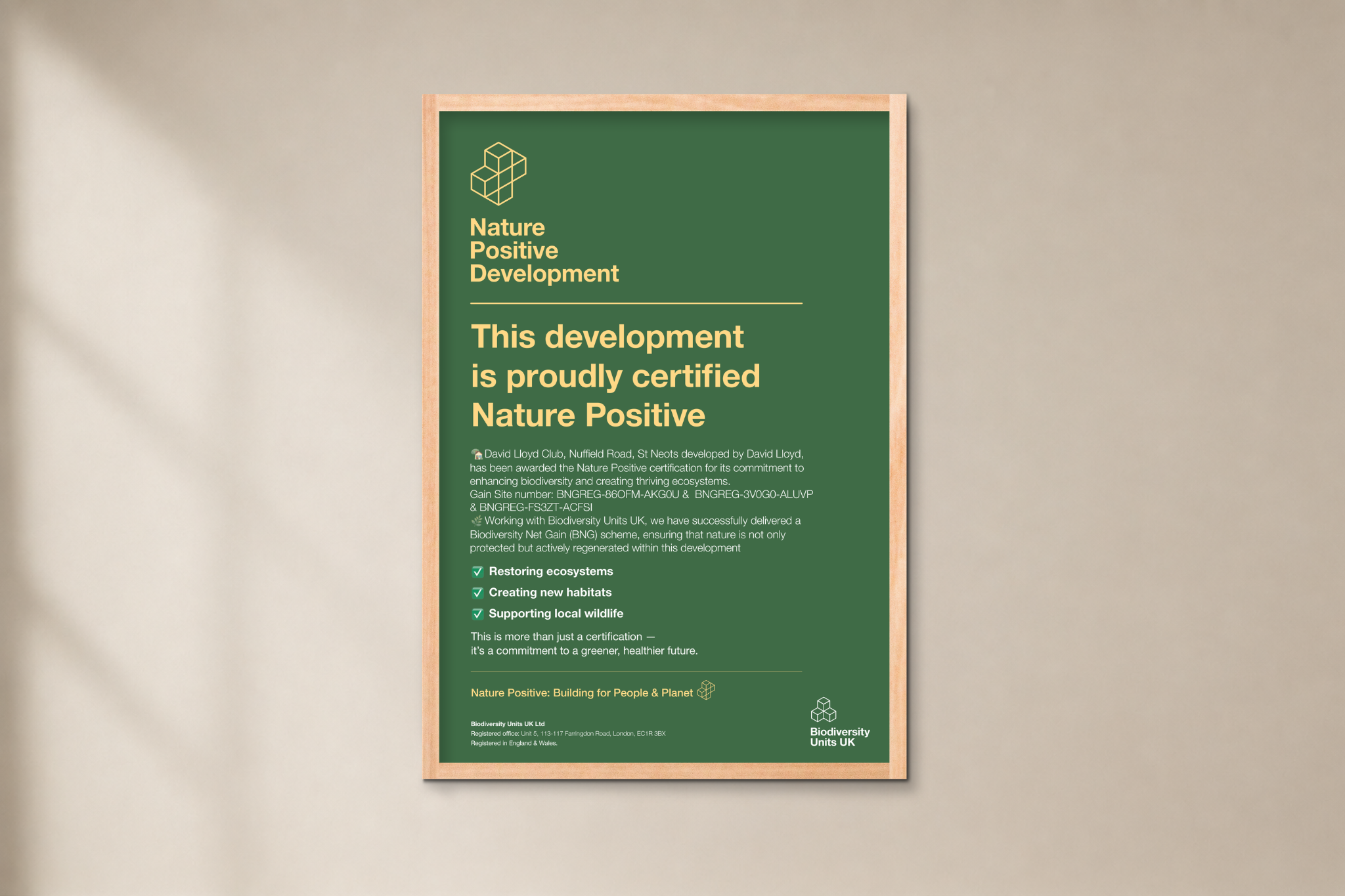 David Lloyd receives Nature Positive Award for BNG investment