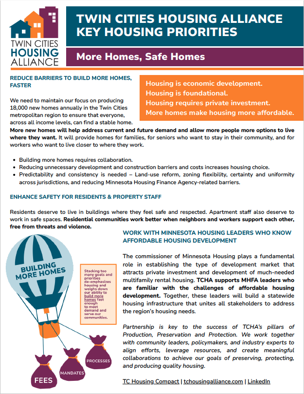 Twin Cities Housing Alliance 2027 Policy Priorities&nbsp;