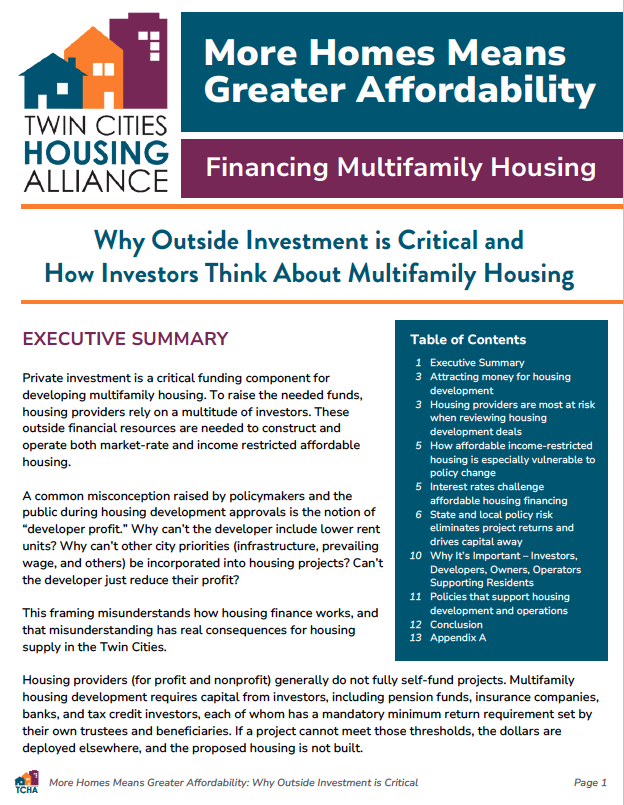 Housing Investment Overview: Why Outside Investment is Critical to Housing Development&nbsp;
