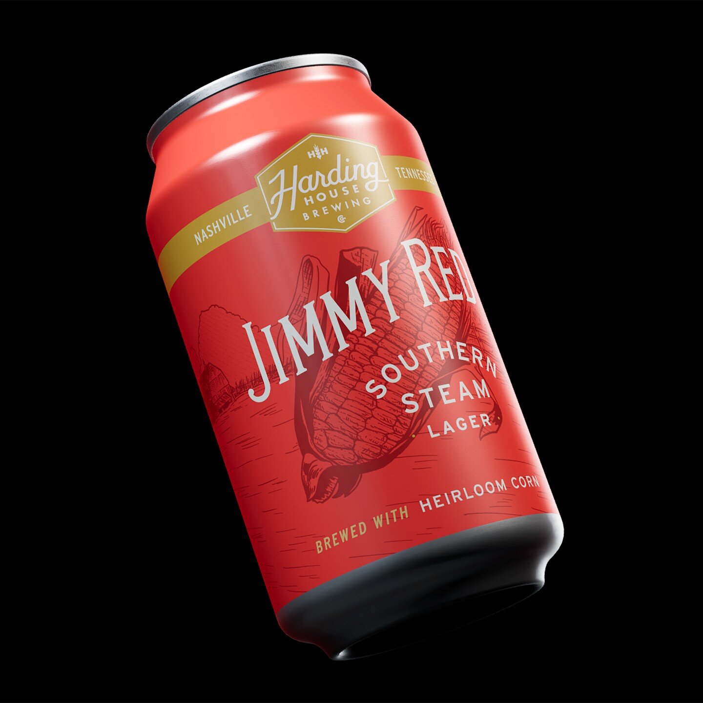 Excited to share the latest can design for @hardinghousebrew &mdash; Jimmy Red Southern Steam Lager.

⬅️ Swipe for a few fun detail shots.

This is my favorite can design to date, and I'm pretty passionate about how the design came to be. Read on if 