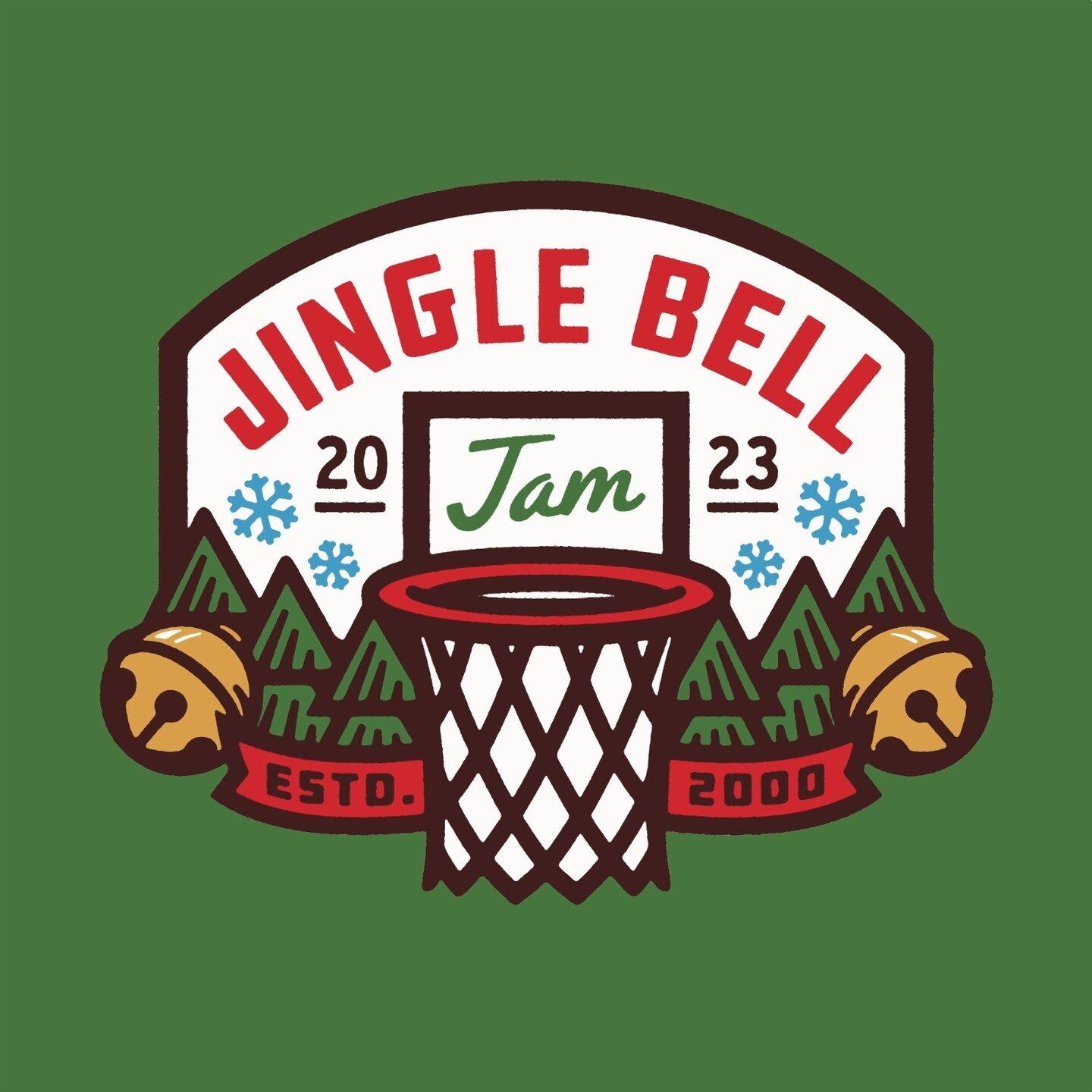 Had fun developing this festive mark for an annual basketball tournament/charity fundraiser in Mountain Brook, AL, sponsored by @cahababrewing among others! We ended up developing two marks for use on apparel and other swag &mdash; swipe to the end t