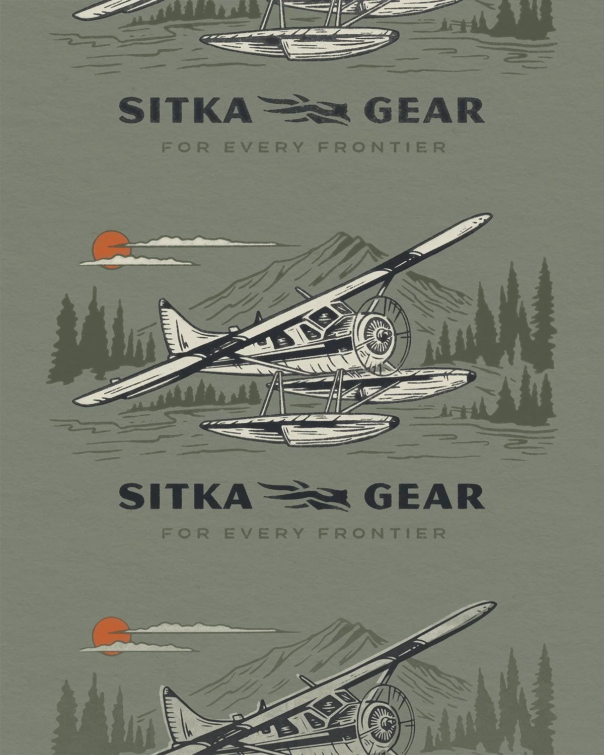 A fun one for @sitkagear Fall '25 &mdash; &quot;Backcountry Taxi&quot; is now available.

#floatplane #backcountrytaxi #sitka #sitkagear #frontier #alaska #biggame #elk #remote #backcountry #design #illustration #graphicdesign #appareldesign #hunt #h