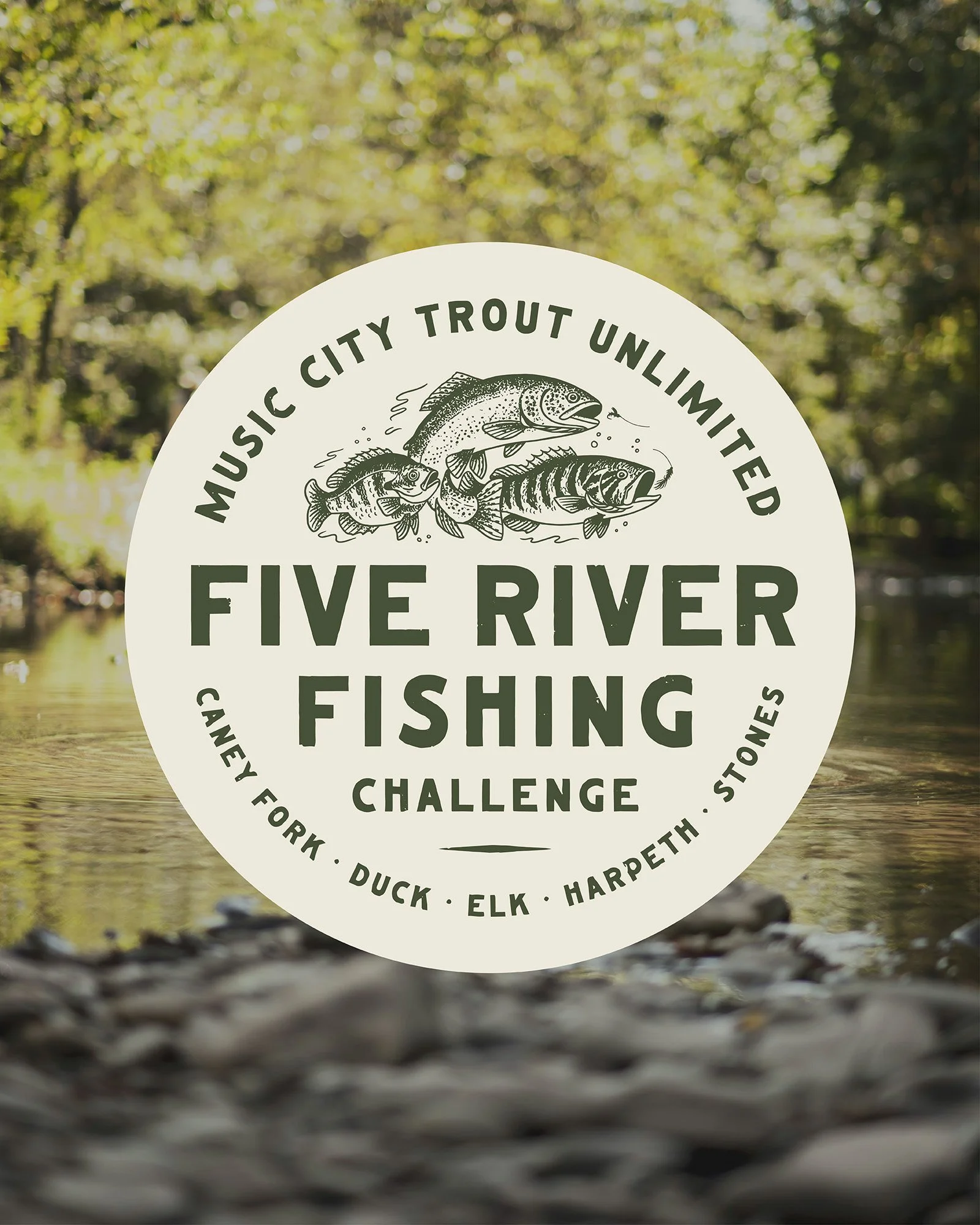 Excited to partner with Music City Trout Unlimited on a graphic for the Five River Fishing Challenge &mdash; encouraging anglers to explore and catch fish on five different Middle Tennessee rivers. Finishers receive some free goodies, with the goal o