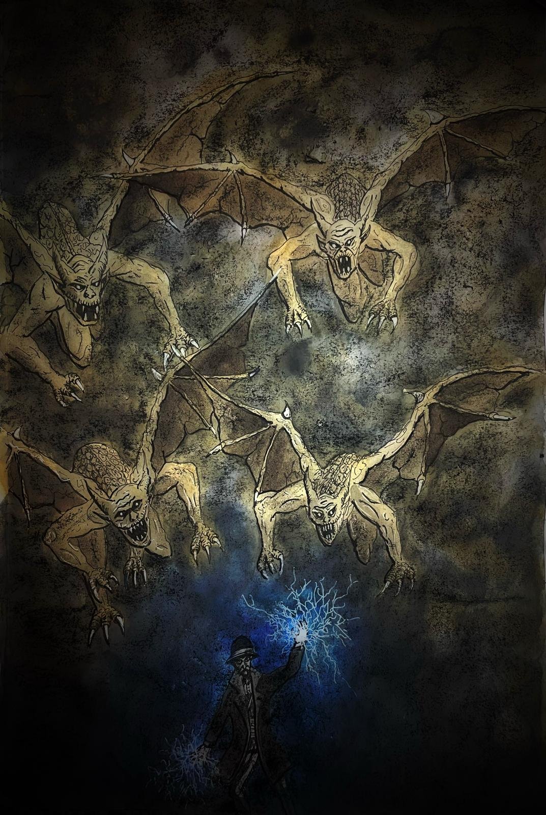 Nightingale faces a horde of Gargoyles