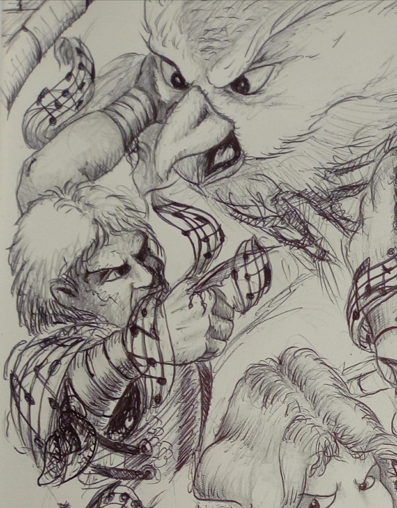 Close up of Byron v Owl Bear