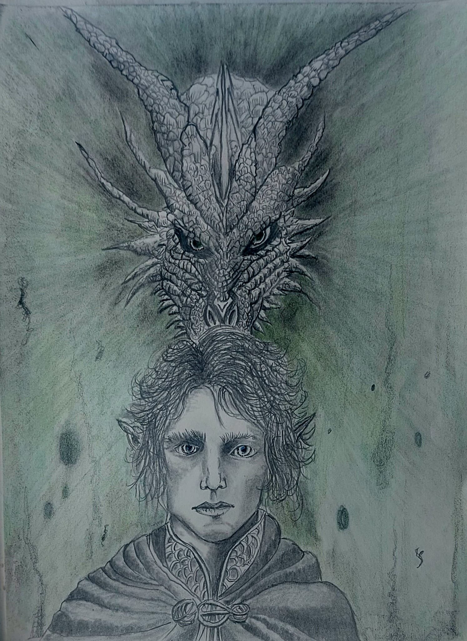 Putrifax, the Green Dragon, hunts Taylon, the Scion of the White Maw