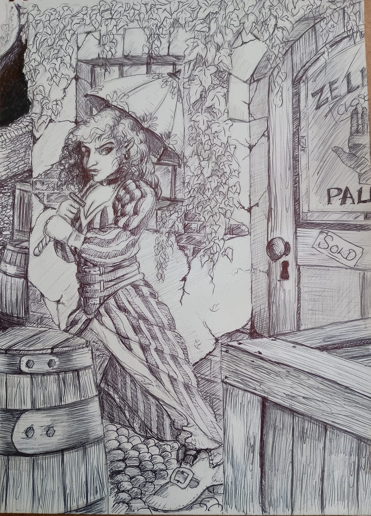 Calli in the streets of Korvosa purchasing The House of Zellara.