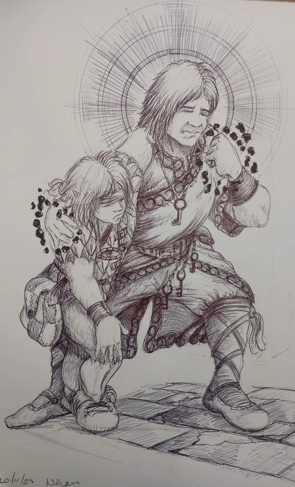 The healing touch of Ishani the cleric of Abaddar saves the young mage Taylan.