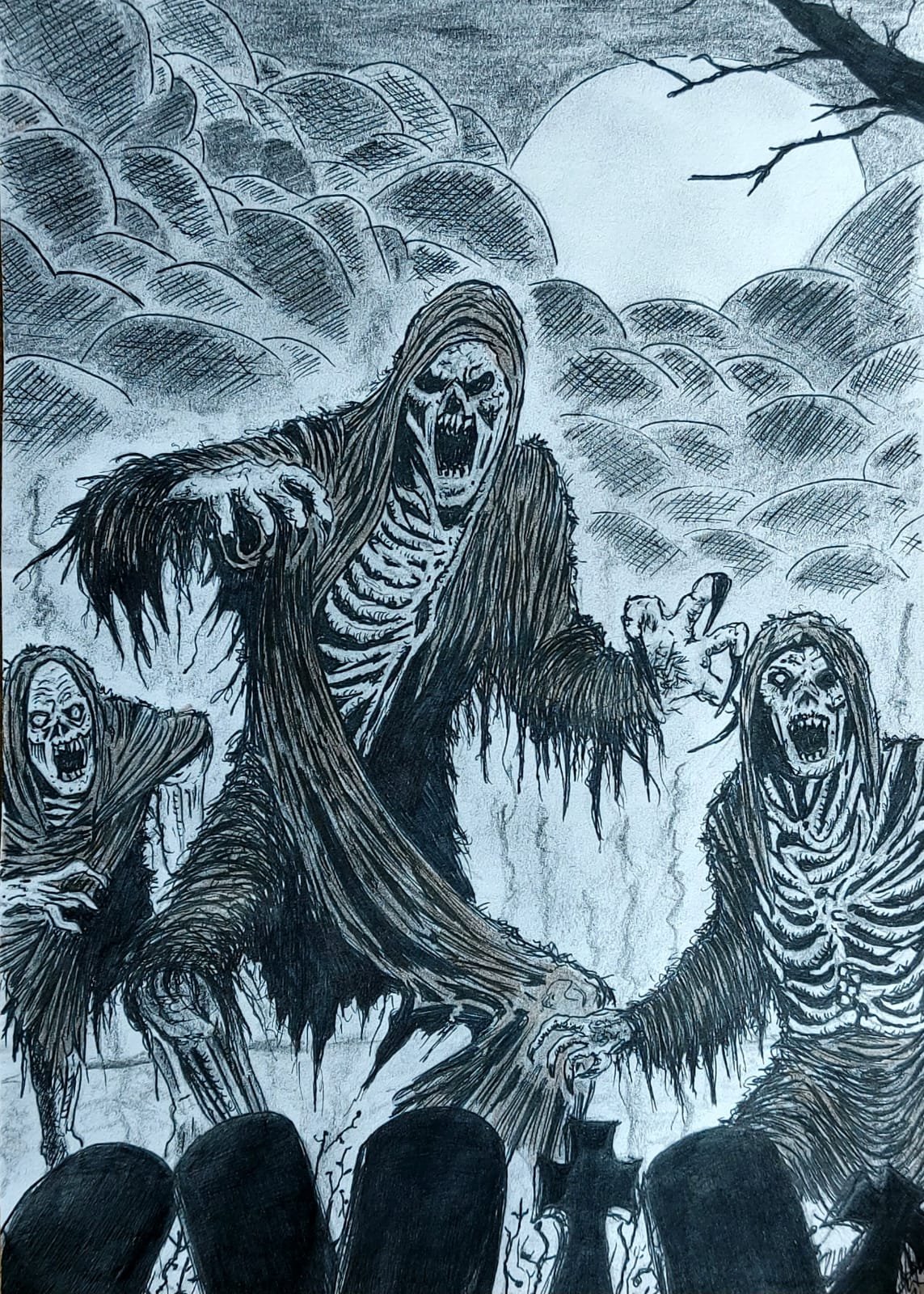 Ghoul attack in the graveyard of the Dead Warrens