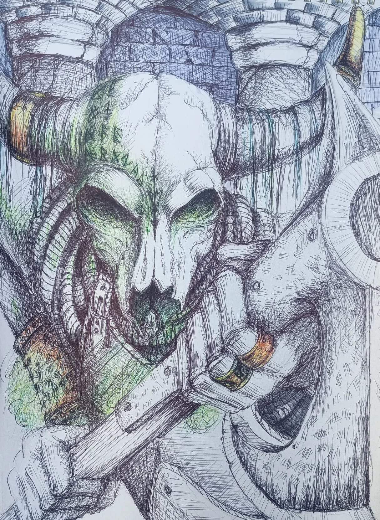 The skeletal Minotaur attacks!