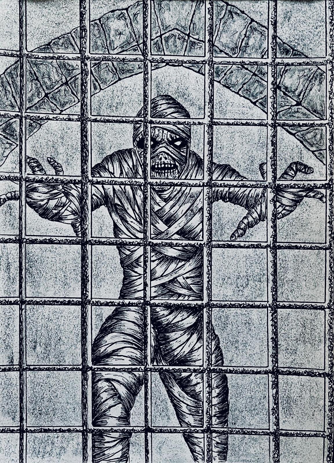 Mummy behind a portcullis