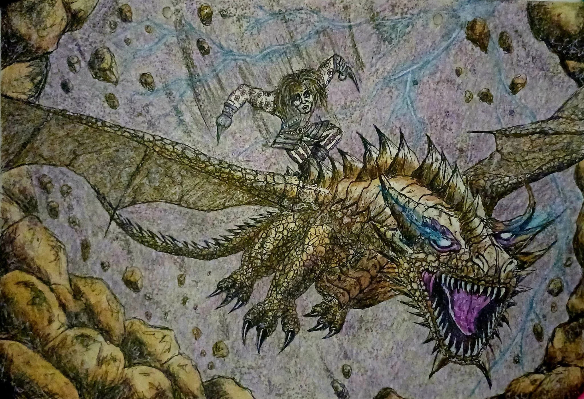 Death from above! Bryon attacks a Dragon!