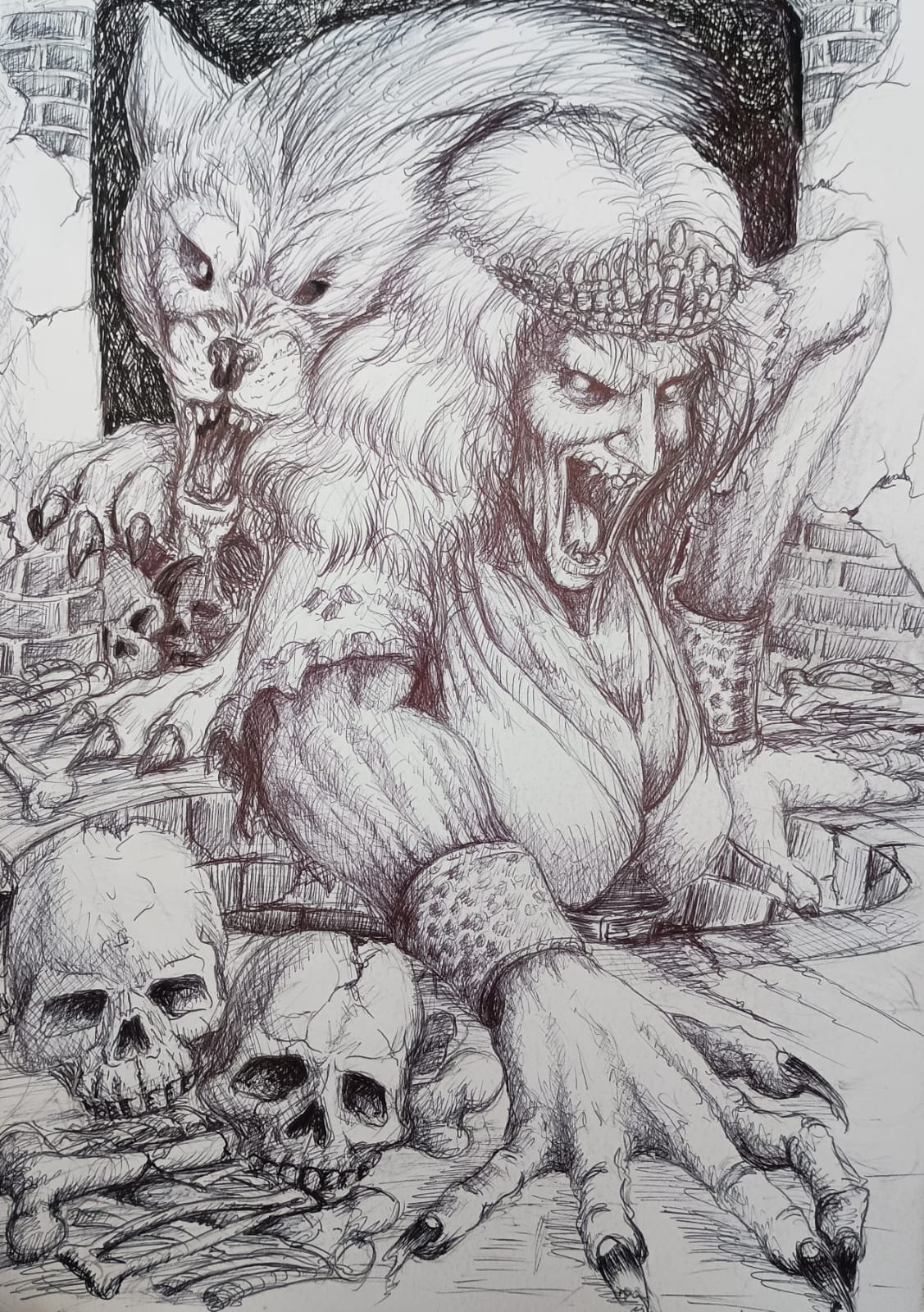 Ghoul Queen and pet Ghoul Wolf arise to threaten the party!