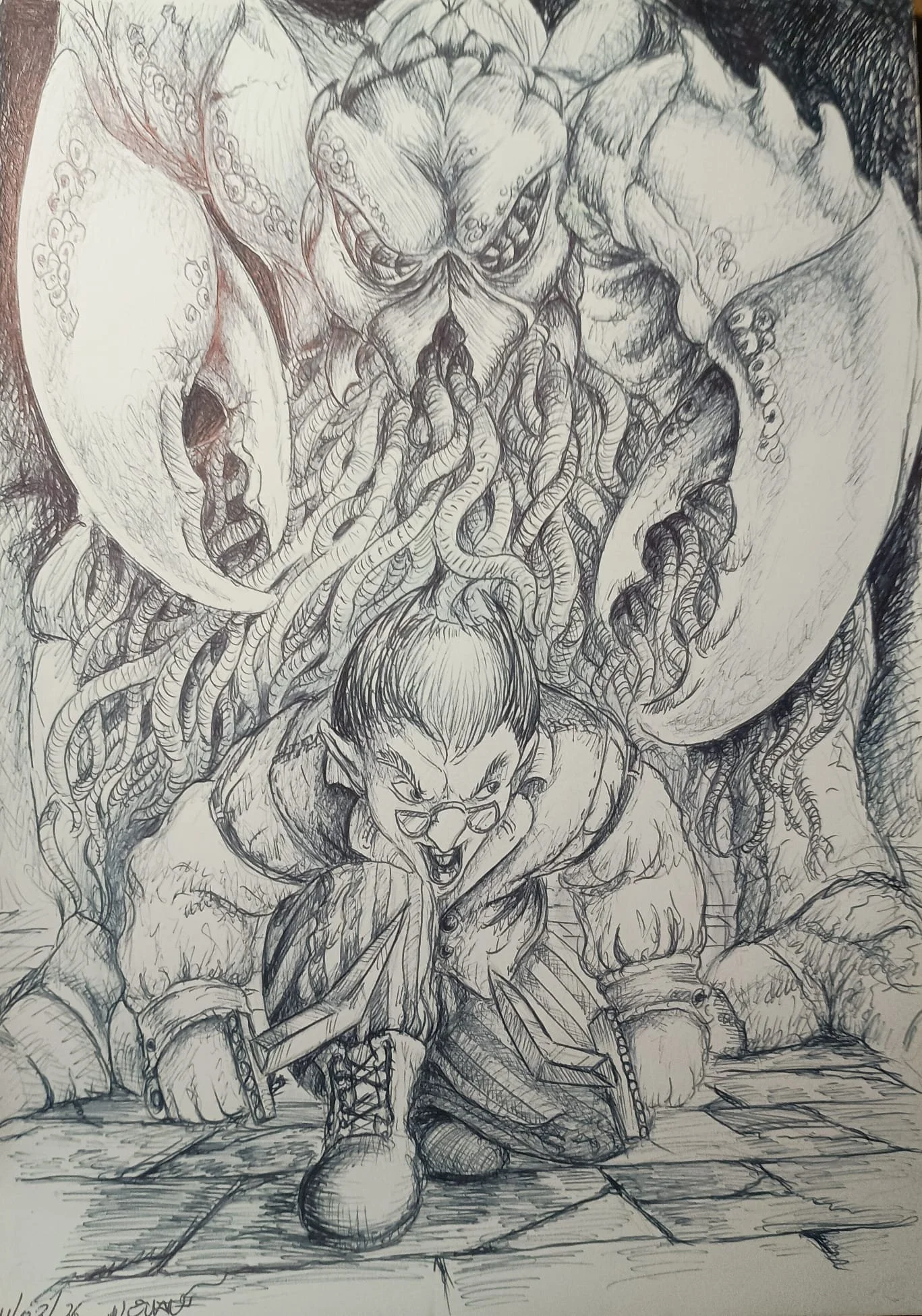 From the darkness the Chuul attacks an unsuspecting Williams?