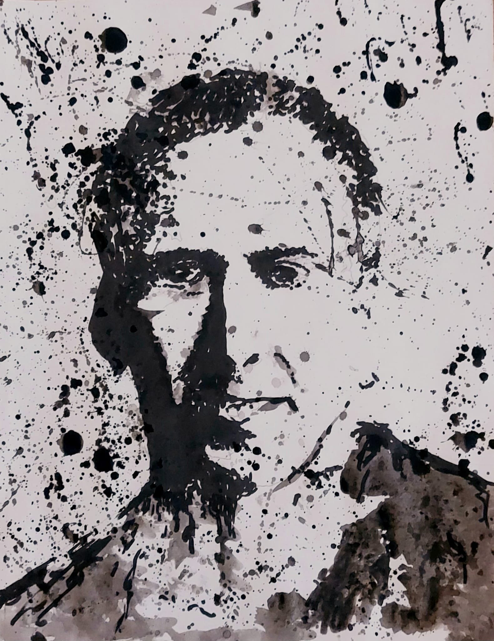 Spattered black ink reveals an invisible Dr. Davaulus