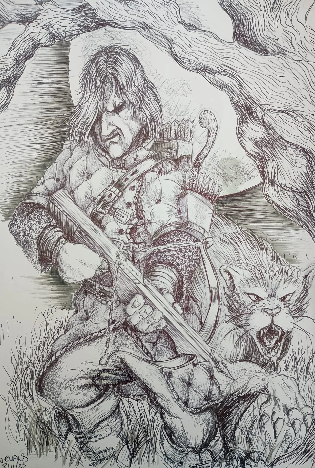 The Cinderlander and his Firepelt cougar on the hunt.