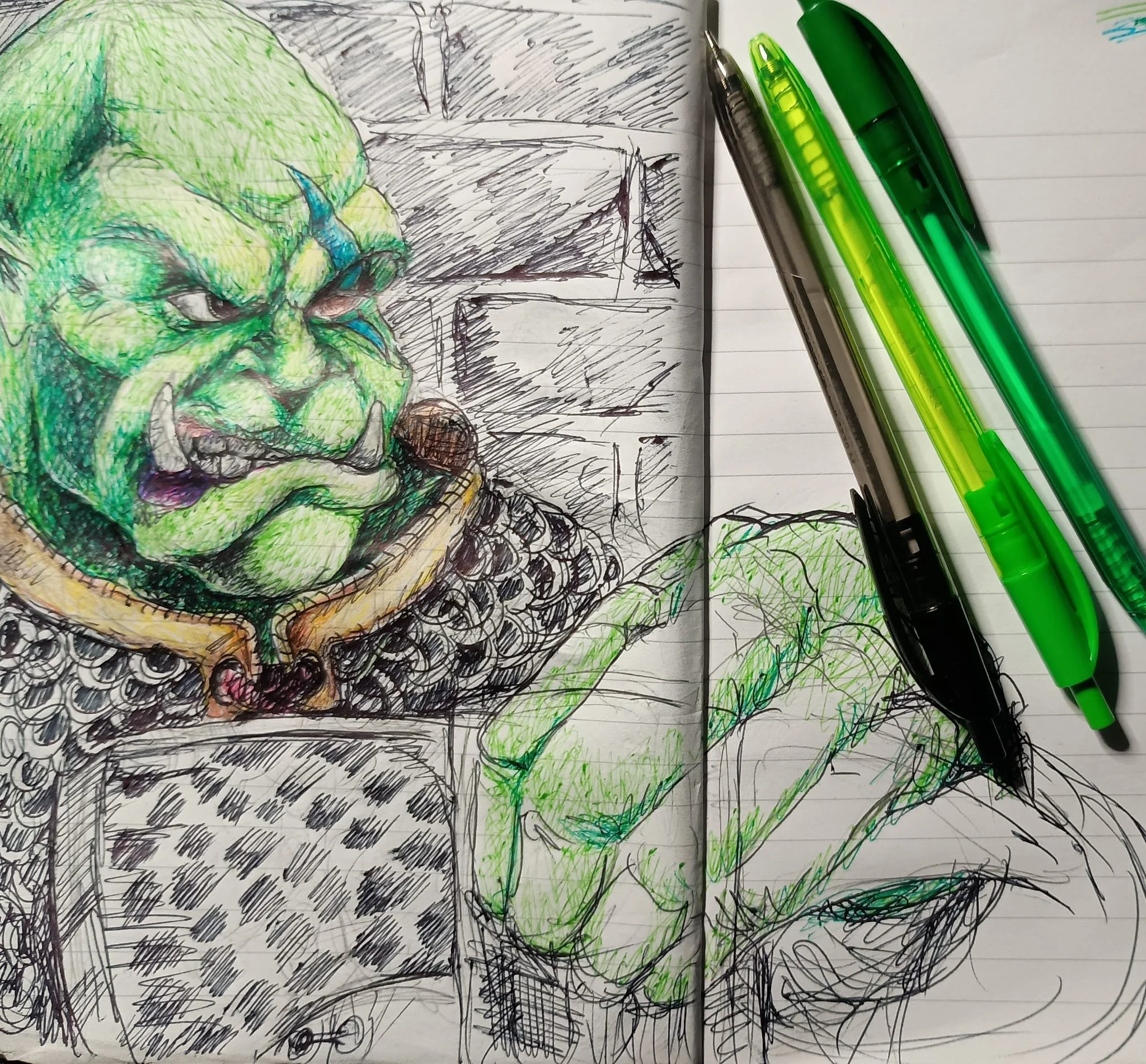 Quick coloured pen sketch of Travis and his lonely vigil.