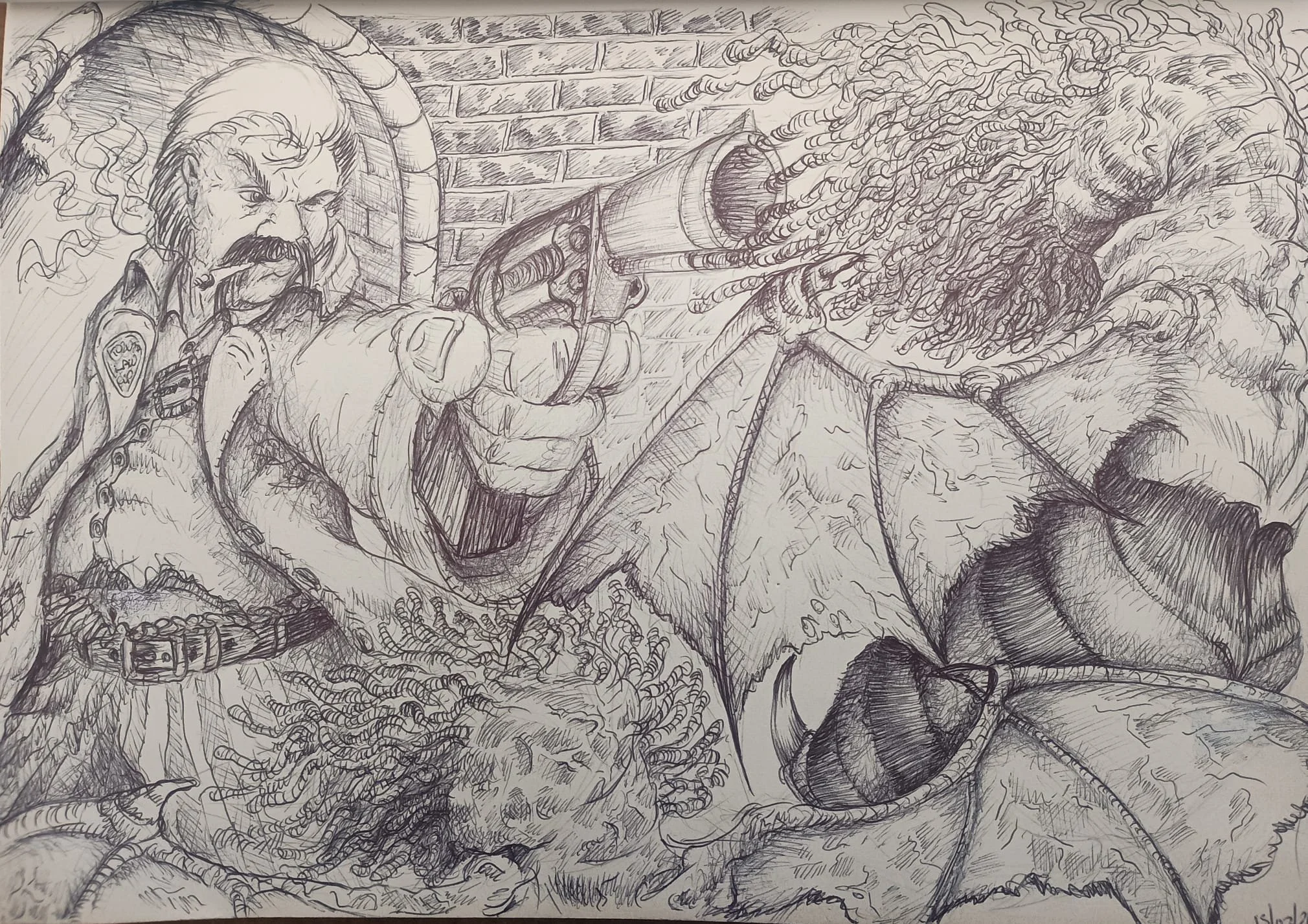 Sam Twitch facing the Mi-Go down in the sewers under Korvosa.