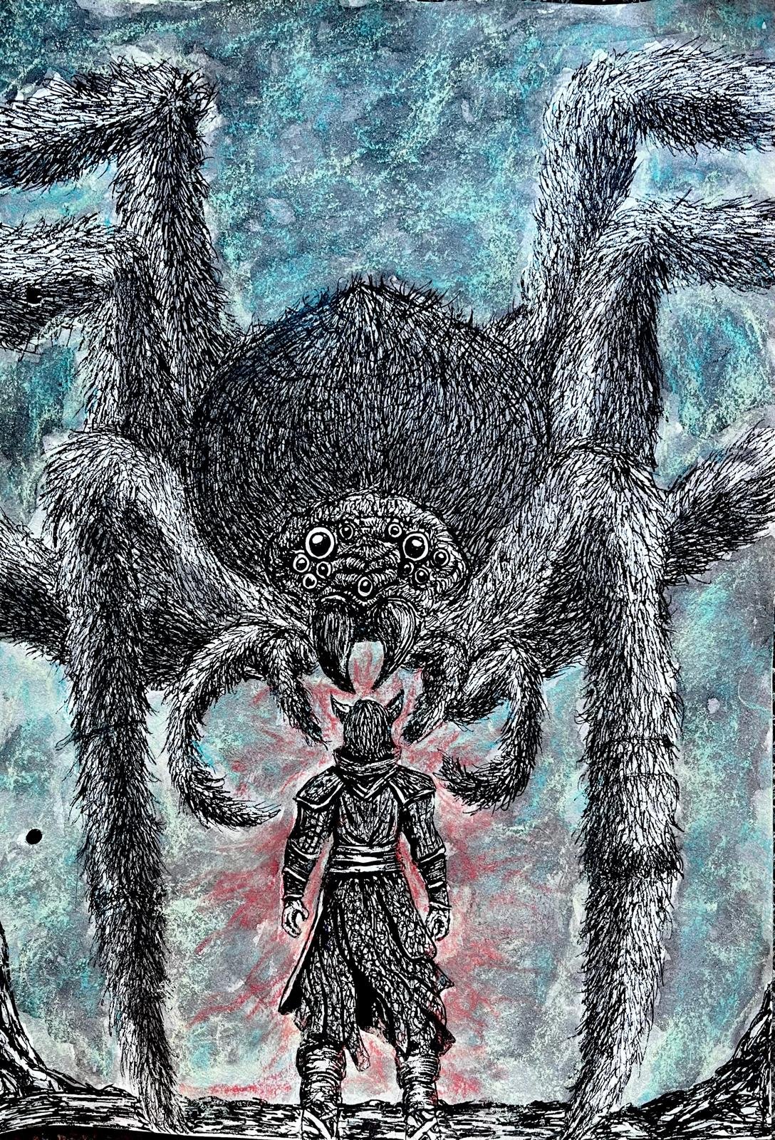 Zimmerman possessed by a Giant Spider