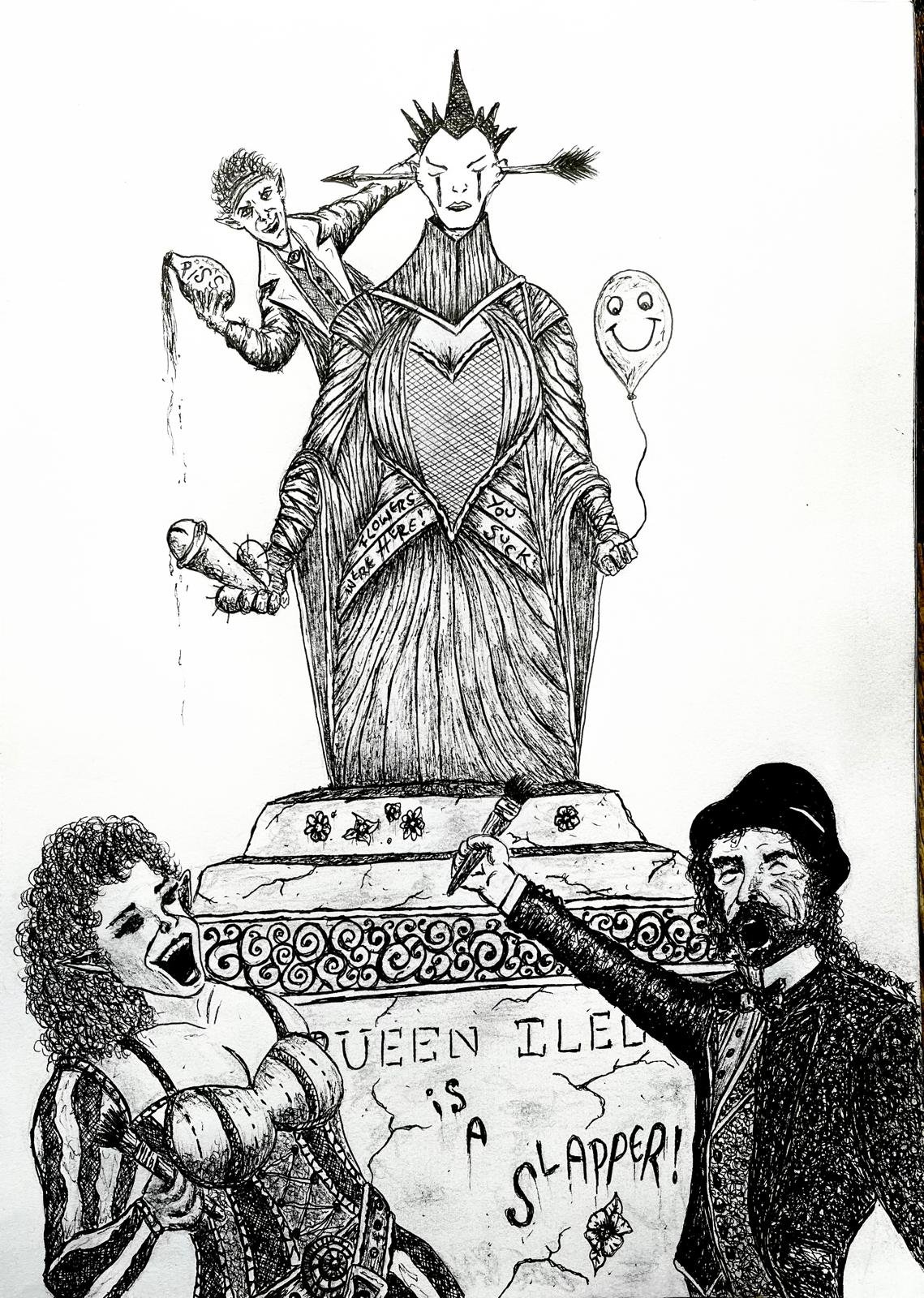 Taylan, Calli and Nightingale have a littel fun at The Queens expense