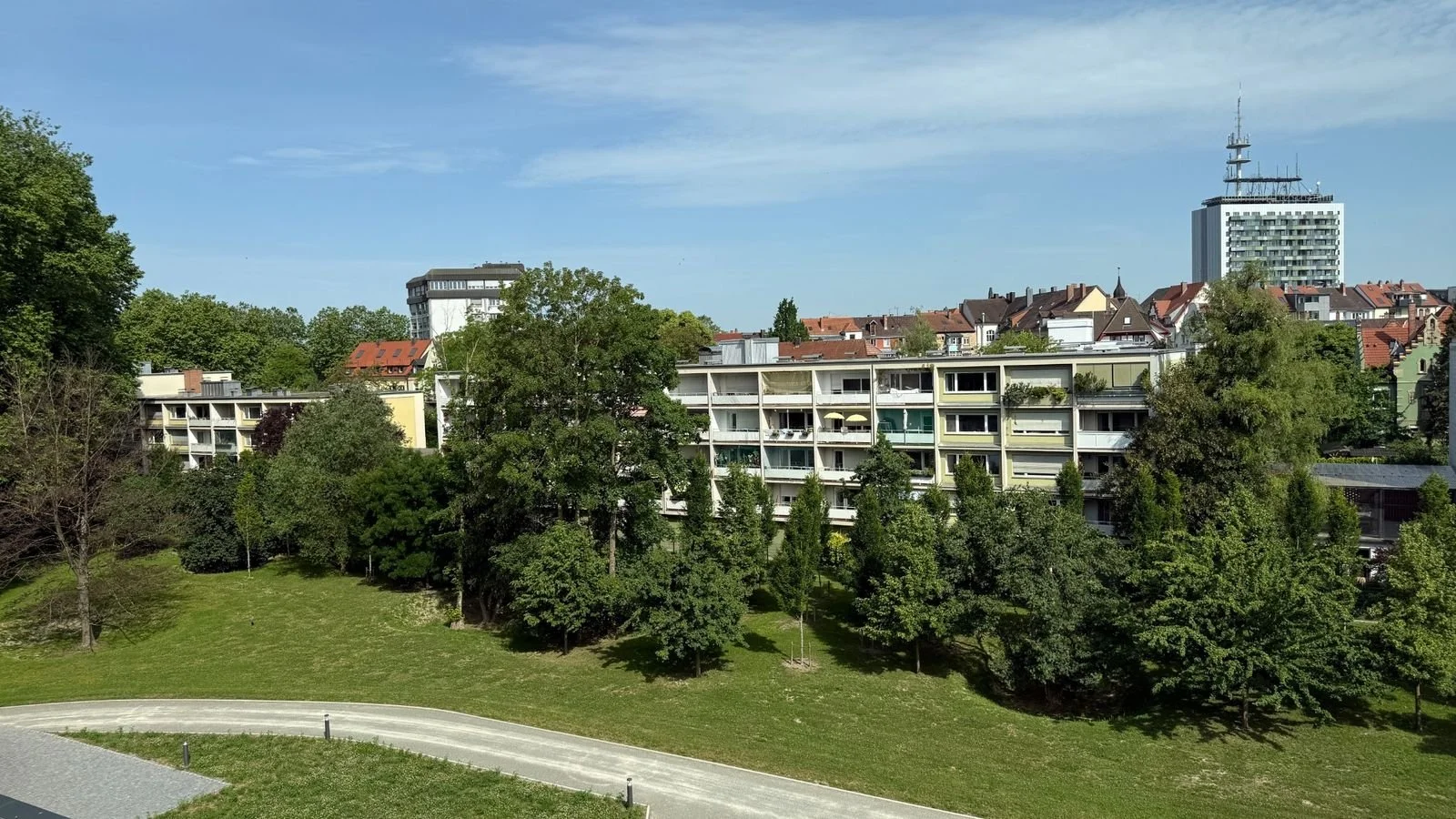 View towards Konstanz from BUFF Medical Resort, showing its surprisingly central location near Lake Constance.
