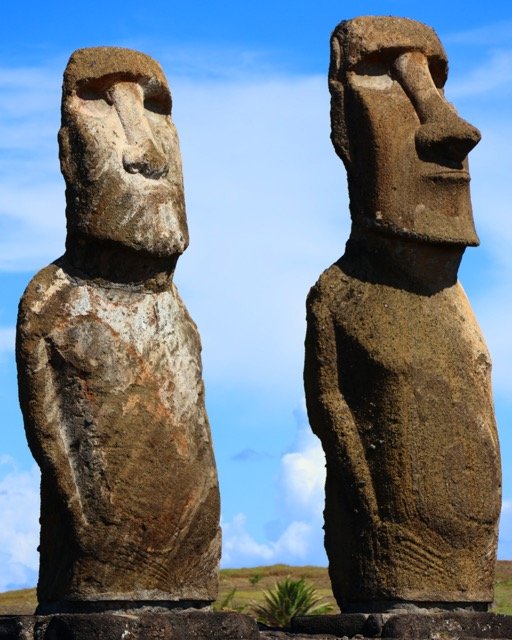 The famous Moai of Easter Island or Rapa Nui