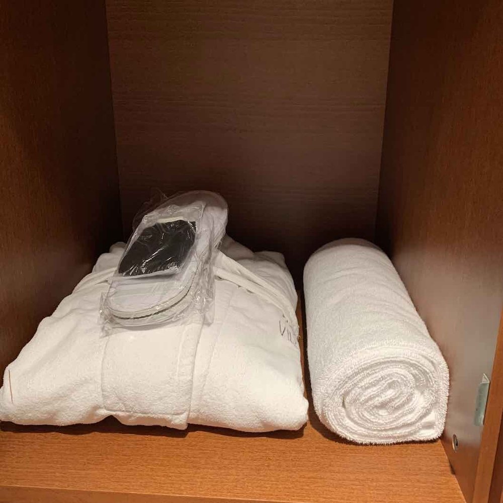 Locker with towel and gown