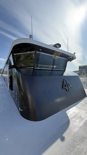 The sleek, fully electric boat used for my Oslofjord cruise — silent, stylish and sustainable.