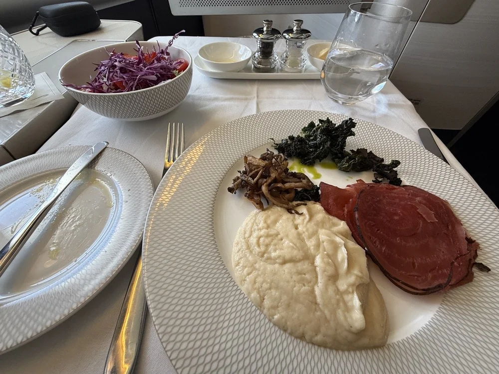 british-airways-first-class-main-course-vegetarian-beetroot-mash-kale.jpeg