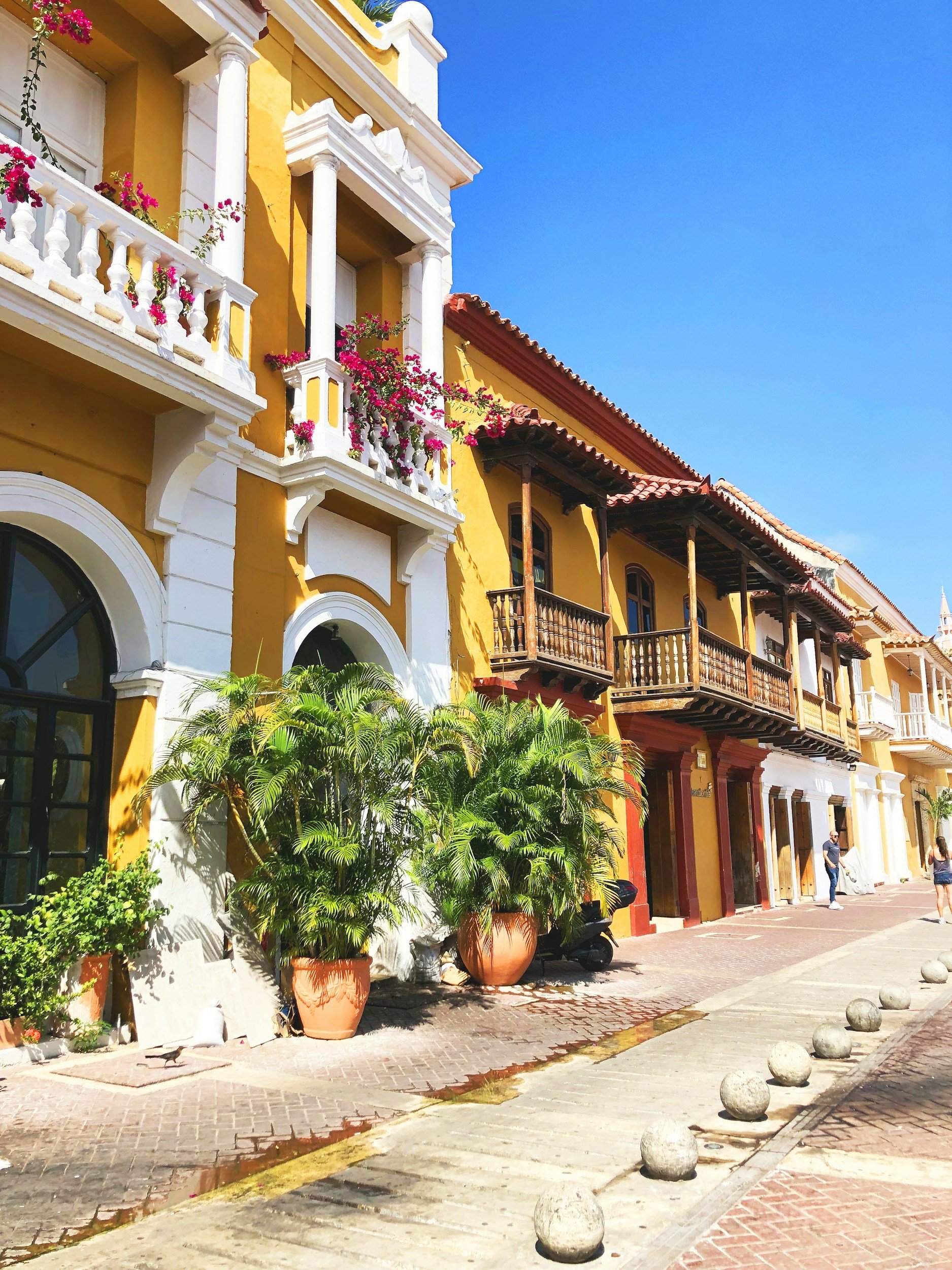 Colourful colonial architecture in Cartagena Old Town, Colombia – a luxury travel destination in the historic walled city.