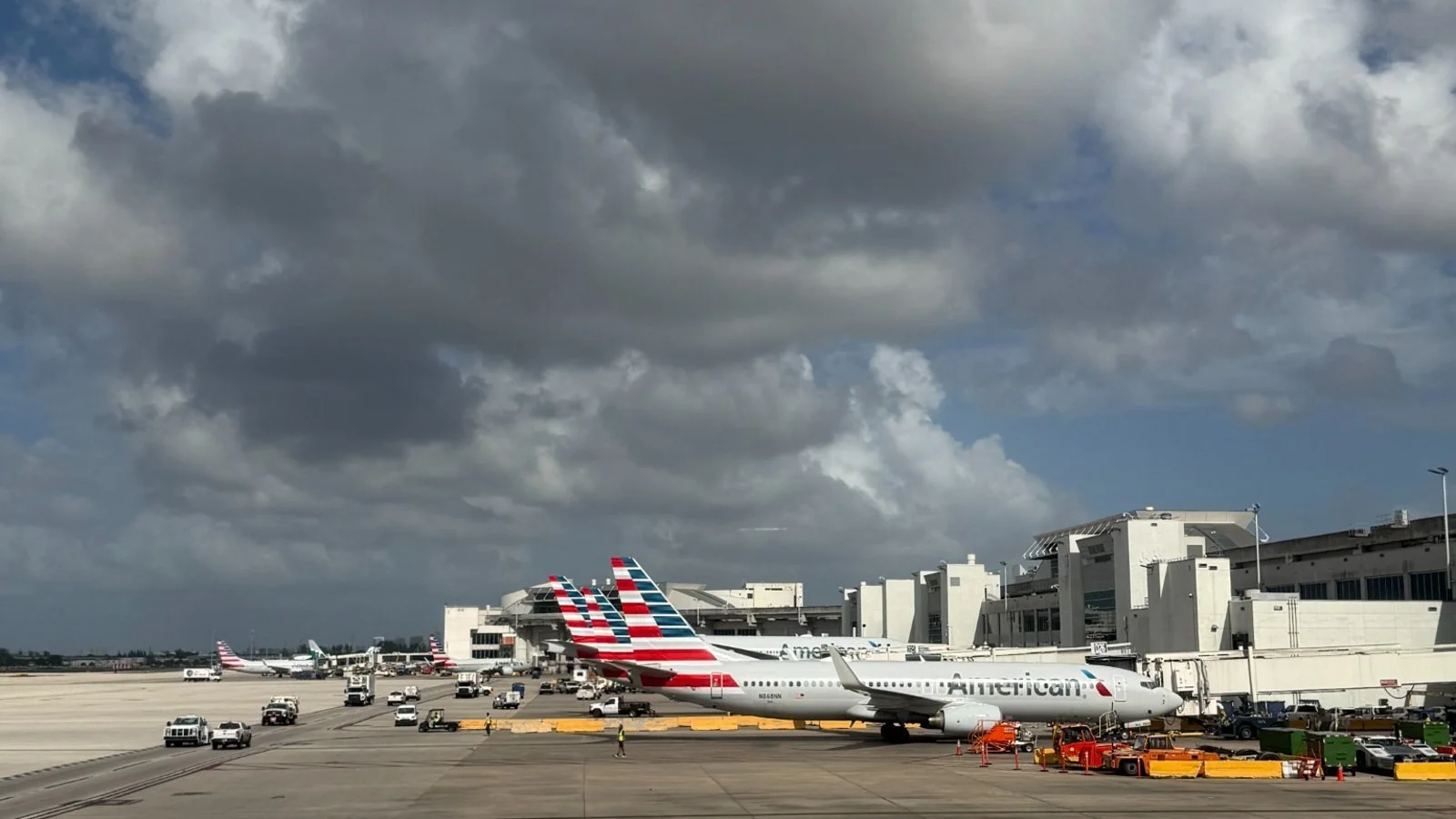 American Airlines aircraft at Miami International Airport terminal gates