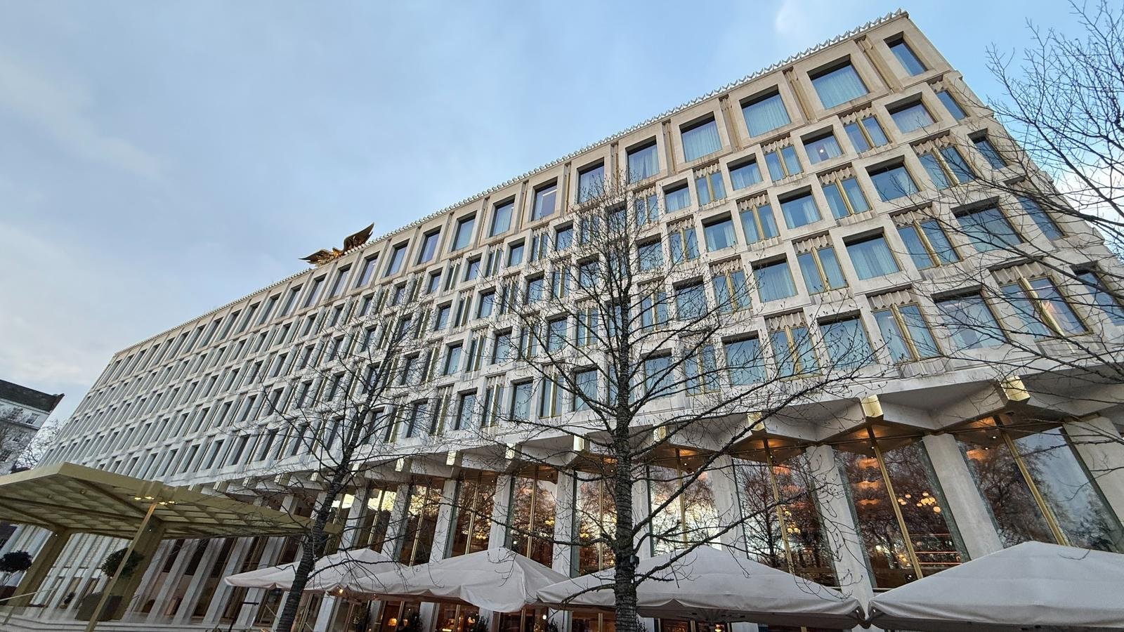 Exterior façade of Rosewood Chancery London with modern stone architecture in Mayfair