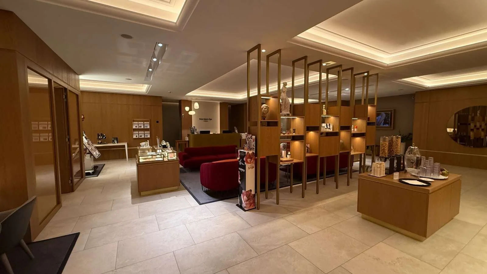 Spa boutique and reception area at Interalpen-Hotel Tyrol