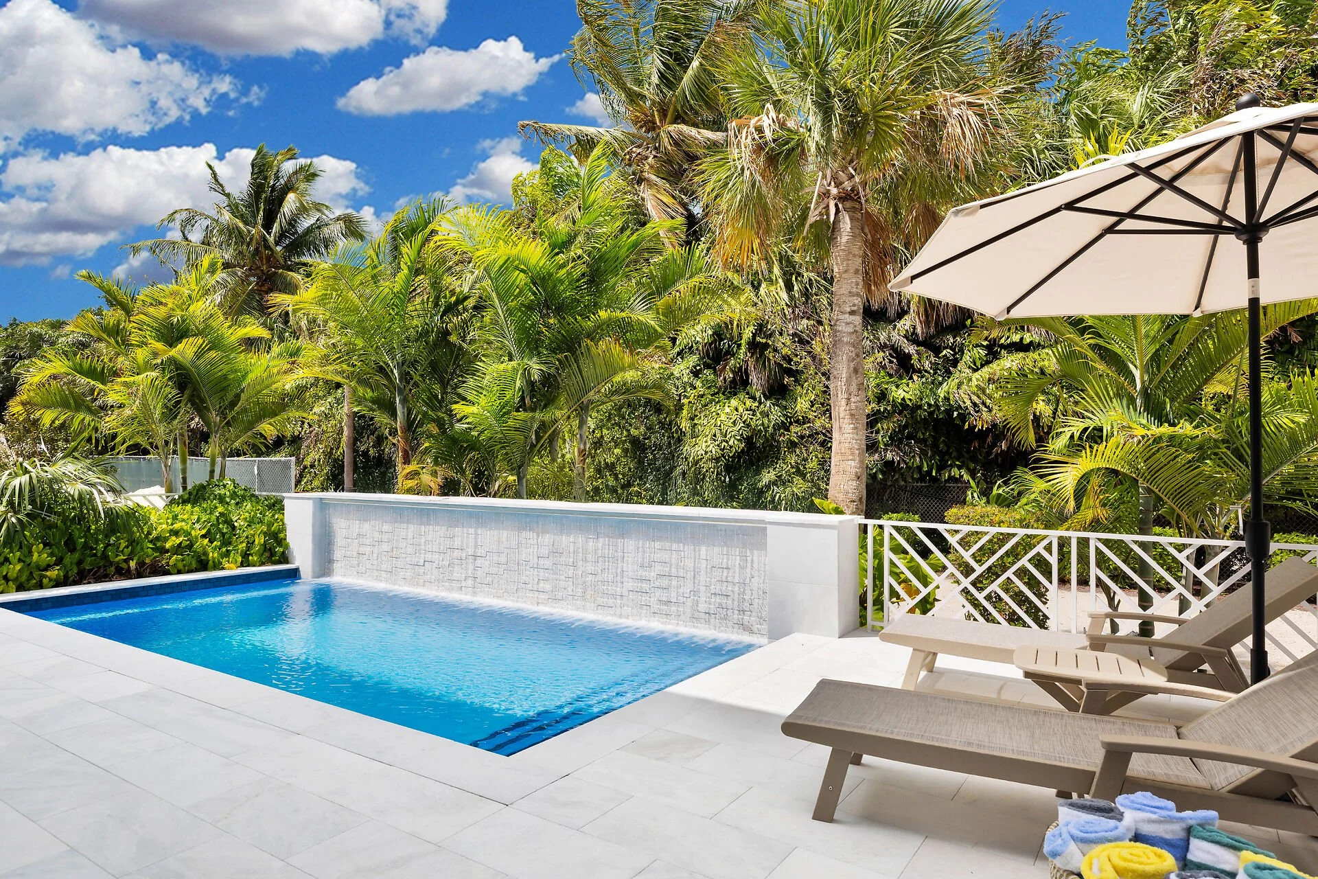 Poolside lounging area