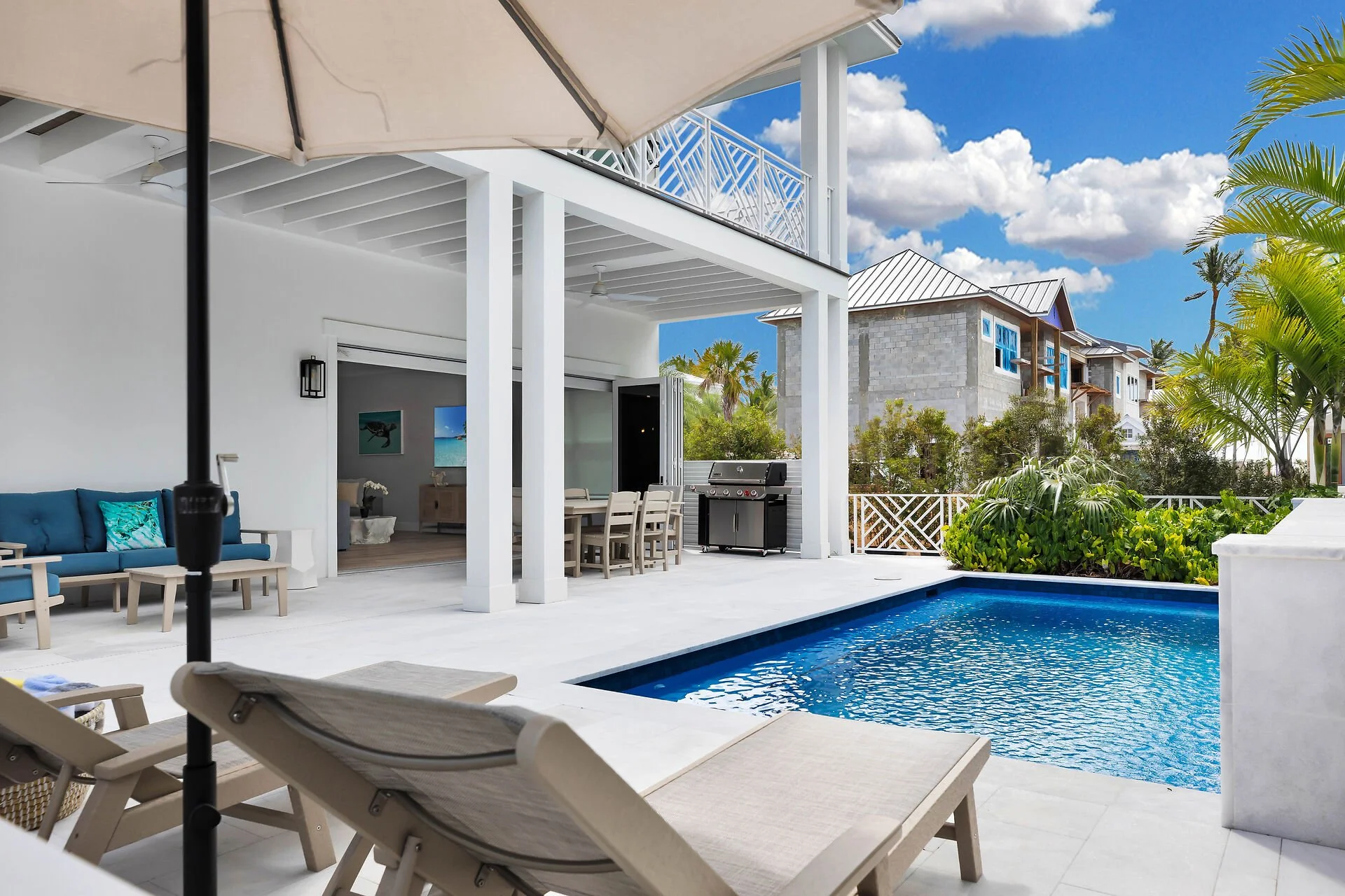Poolside lounging area