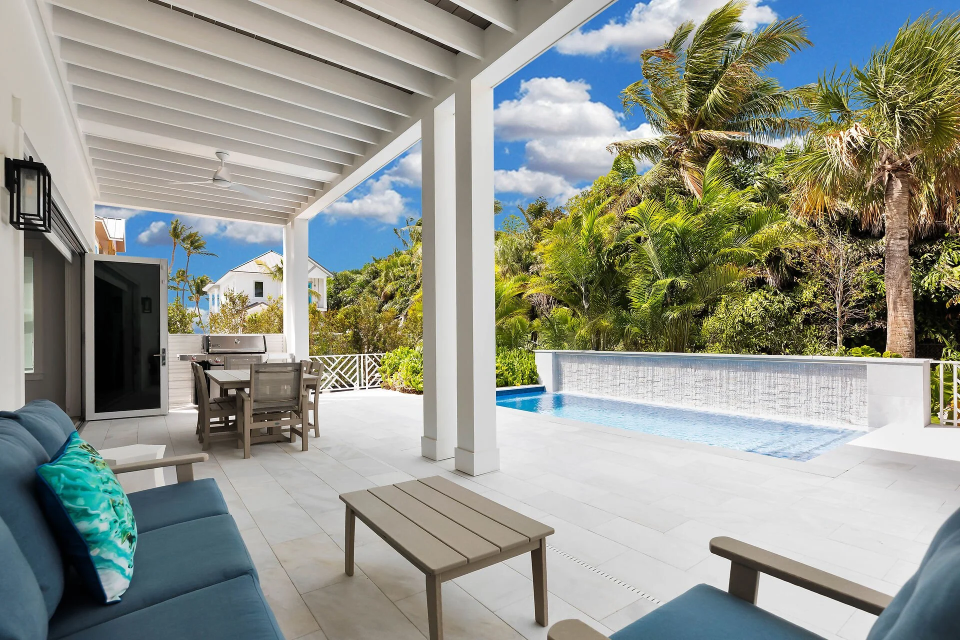 Poolside lounging area