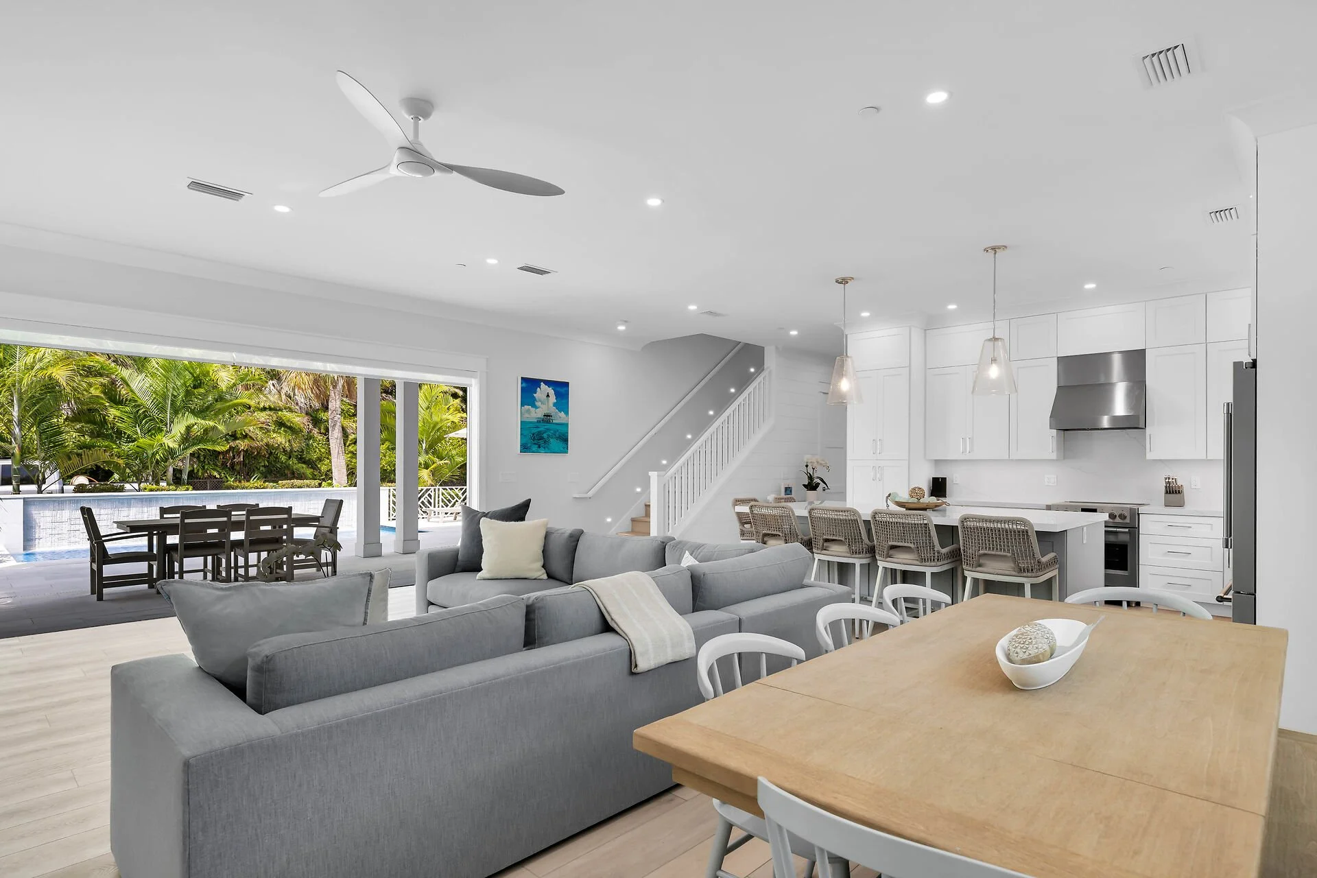 Living room and dining area