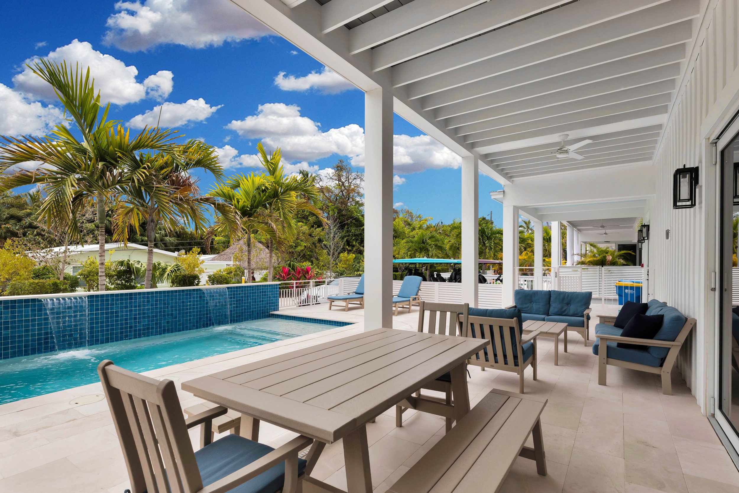 Poolside dining area