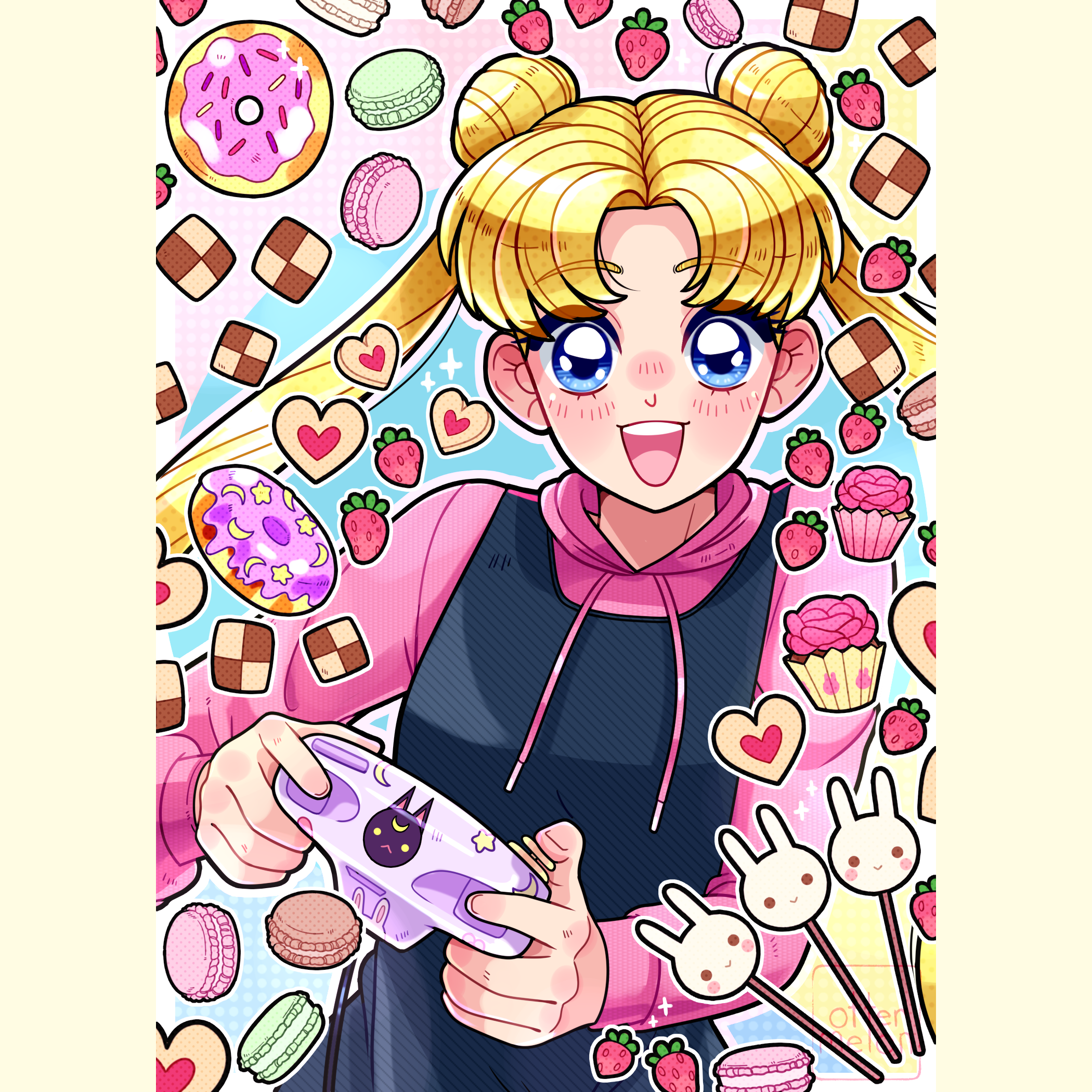Gamer Moon Mini Print
