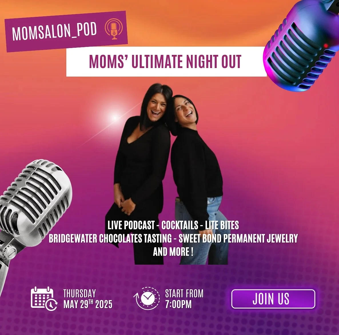 ✨🎉 MOM&rsquo;S NIGHT OUT ALERT! 🎉✨
Tickets are going fast for the ultimate girls night at The Content Studio of Westport 💫

We&rsquo;re celebrating the 🎙️10th episode of @themomsalon_pod with a LIVE taping + so many amazing perks:
🥂 Cocktails
🍫