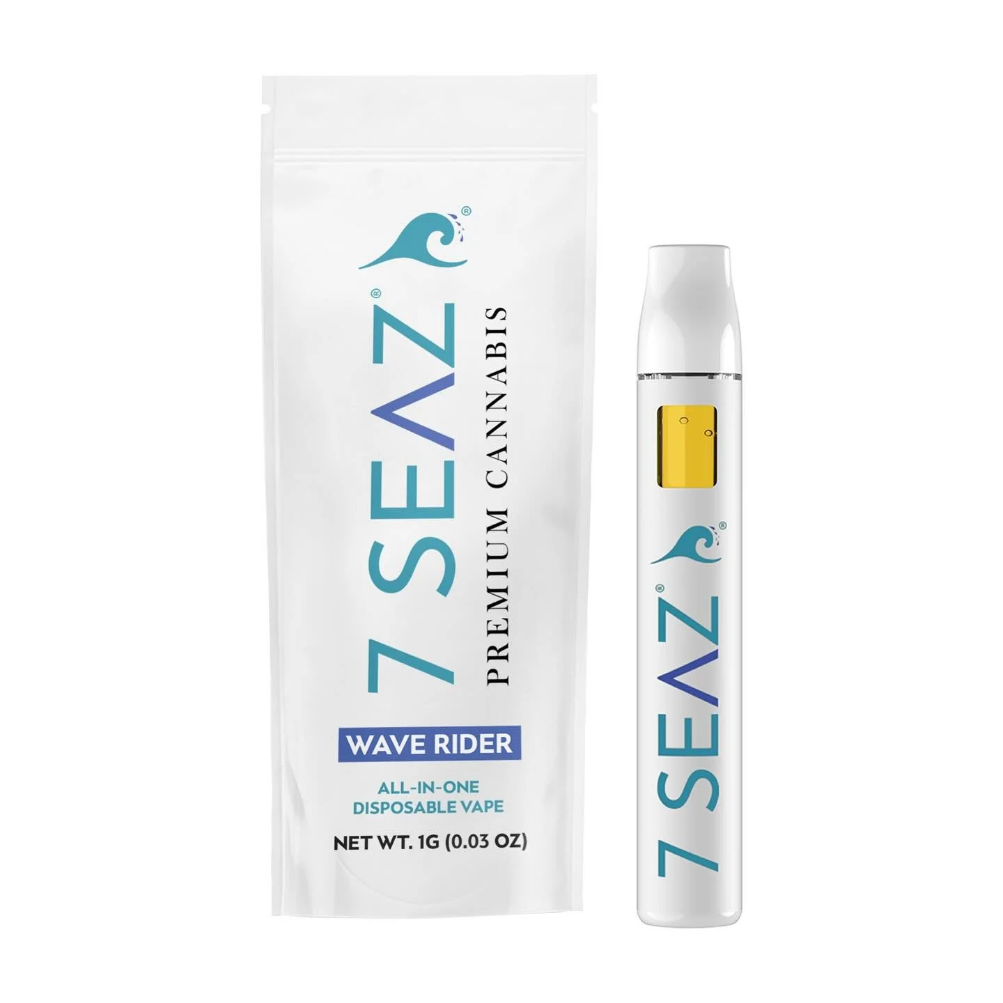 7 SEAZ - WAVE RIDER&reg;️ALL-IN-ONE DISPOSABLE 

* PREMIUM INDOOR NY OIL 
* HEAVY METAL FREE HARDWARE 
* POSTLESS ANTI-CLOGGING
* CDT TERPENES 
* USB-C RECHARGEABLE