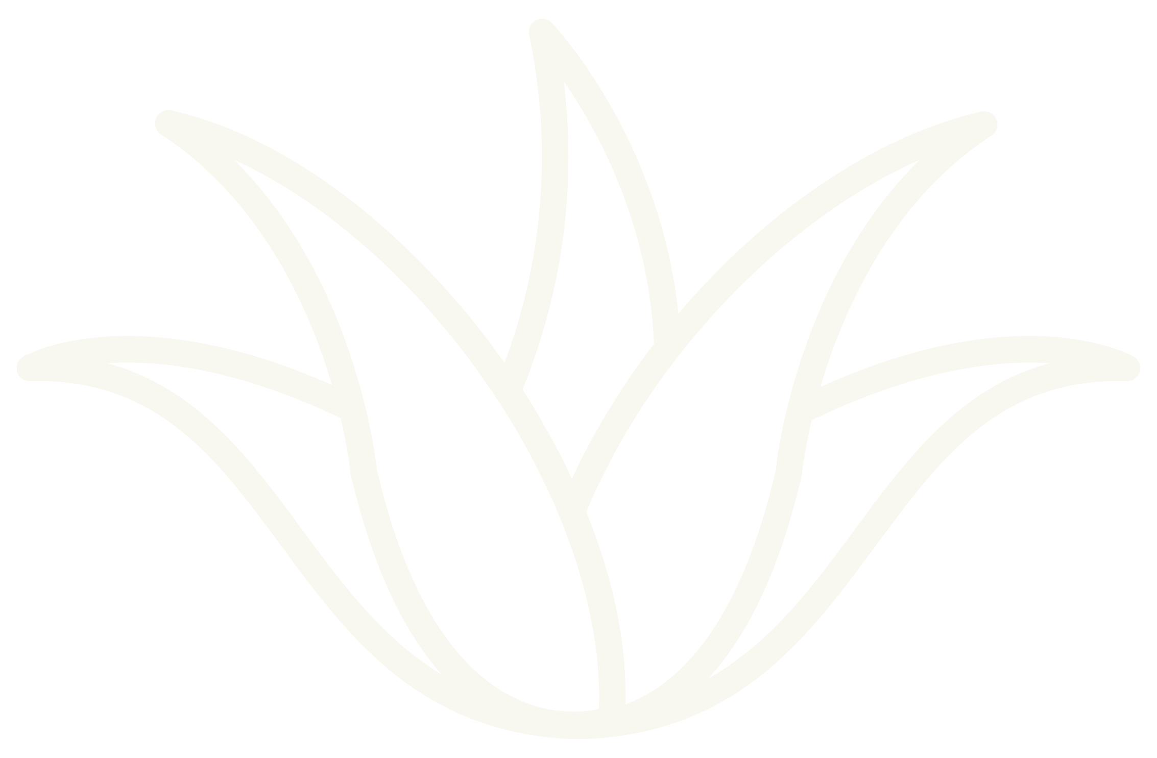 Line drawing of a flower with several elongated leaves against a black background.