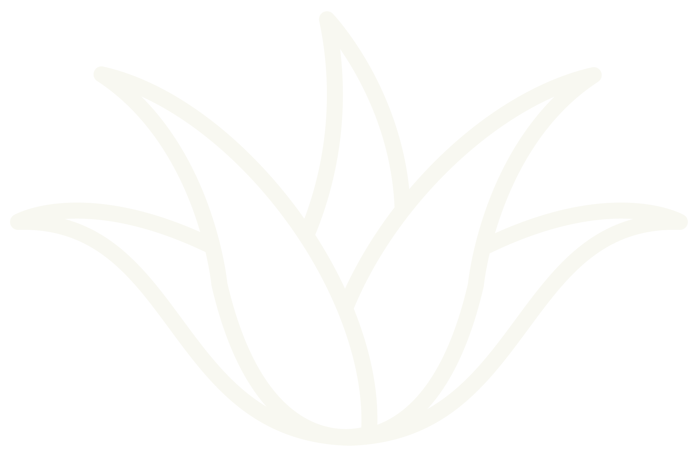Line drawing of a flower with several elongated leaves against a black background.