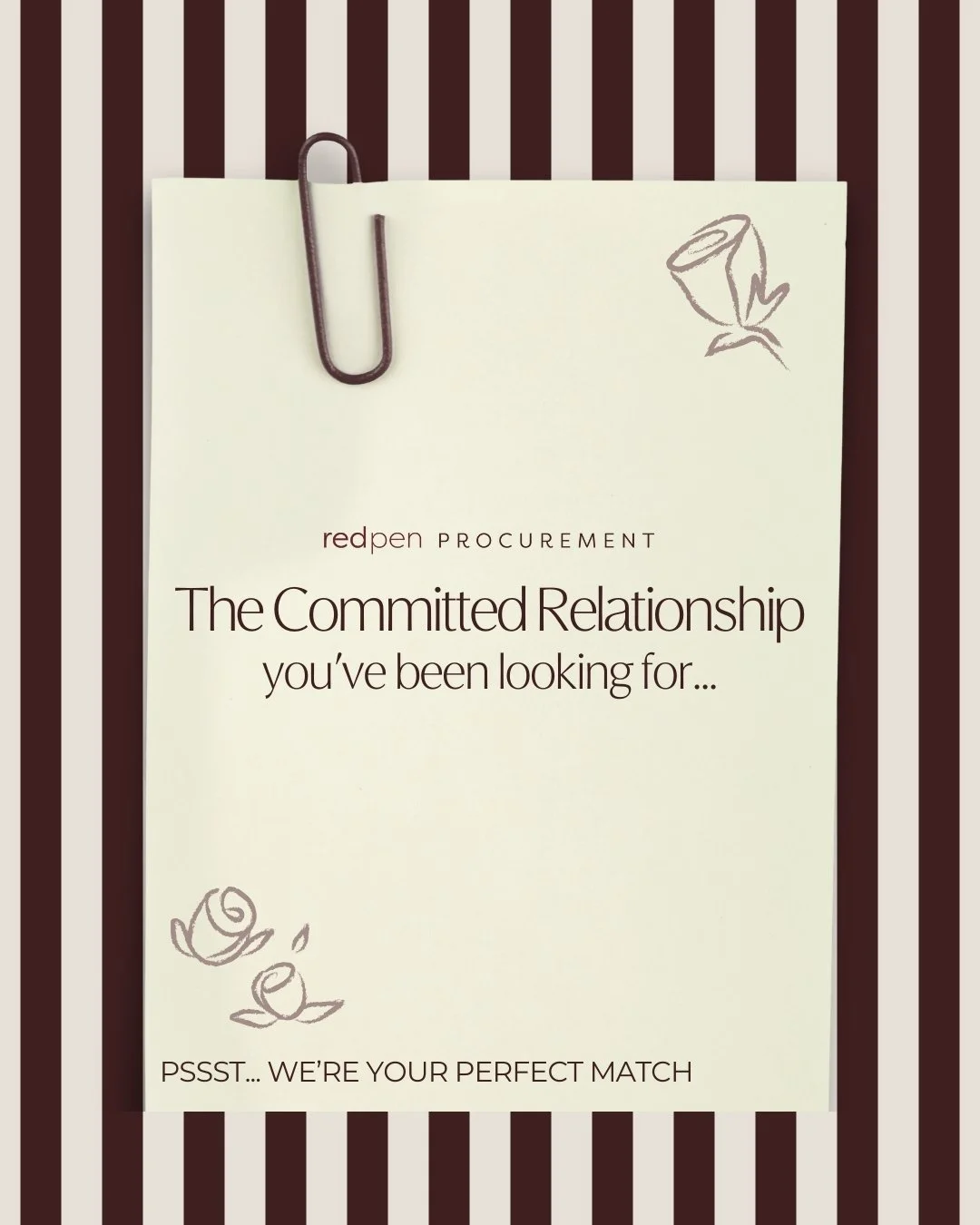 The committed relationship you&rsquo;ve been looking for 💌

Clear communication. Organized processes. Follow-through you can count on.

No mixed signals. No last-minute surprises. Just a procurement partner that&rsquo;s in it for the long haul.
If y